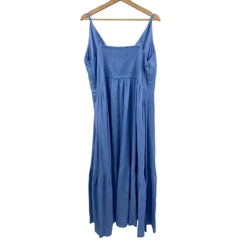 Abercrombie & fitch Blue Button Down Sleeveless Maxi Dress.